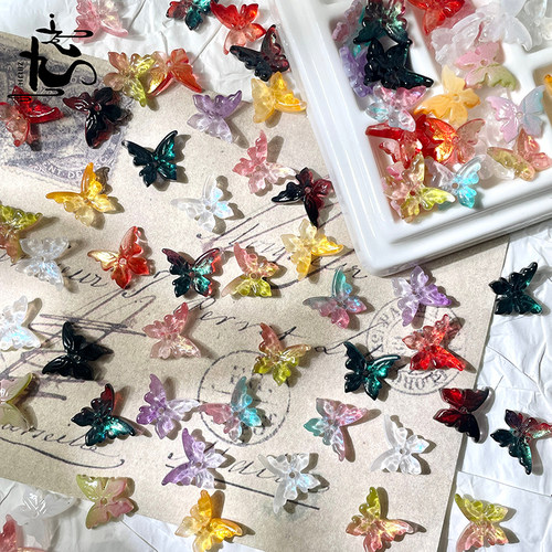 12x14mm琉璃羽蝶立体中孔蝴蝶