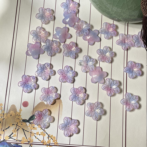 21mm琉璃五瓣桃花古风发簪材料