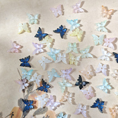 50颗10mm琉璃羽蝶小号立体中孔蝴蝶diy手工串珠古风发簪制作材料