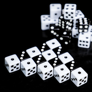 黑白骰子14号16号直角方角塞子粒拼图游戏DIY益智色子有机骰子
