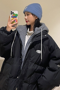 EY105 冬季新款港风女ins加厚假两件羊羔毛衣服宽松外套 P148图片
