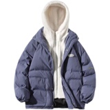 EY105冬季新款港风女ins加厚假两件羊羔毛衣服外套宽松P148，女装棉衣/棉服，电商C306-1