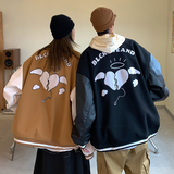 EQ97情侣装秋装2024新款呢料外套学生棒球服毛巾绣夹克女装P110，男装夹克，电商C306-1