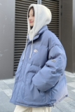 EY105冬季新款港风男女加厚假两件羊羔毛衣服宽松外套P148，女装棉衣/棉服，电商C306-1