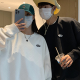 EQ104长袖圆领卫衣男2024秋装新款港风外套学院风情侣装卫衣P45，男装卫衣，电商C306-1