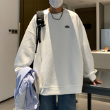 EQ104长袖圆领卫衣男2024秋装新款港风外套学院风情侣装卫衣P45，男装卫衣，电商C306-1
