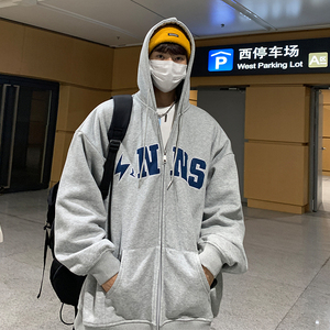 EQ89贴布刺绣开衫卫衣男2024新款ins潮流外套学院风P78