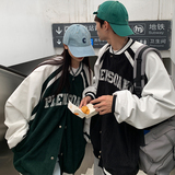 EQ83情侣装秋装2024新款宽松绣花夹克外套港风INS潮女装P93，男装夹克，电商C306-1