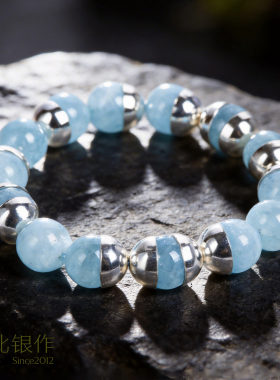 如此银作原创S925银海蓝宝手串