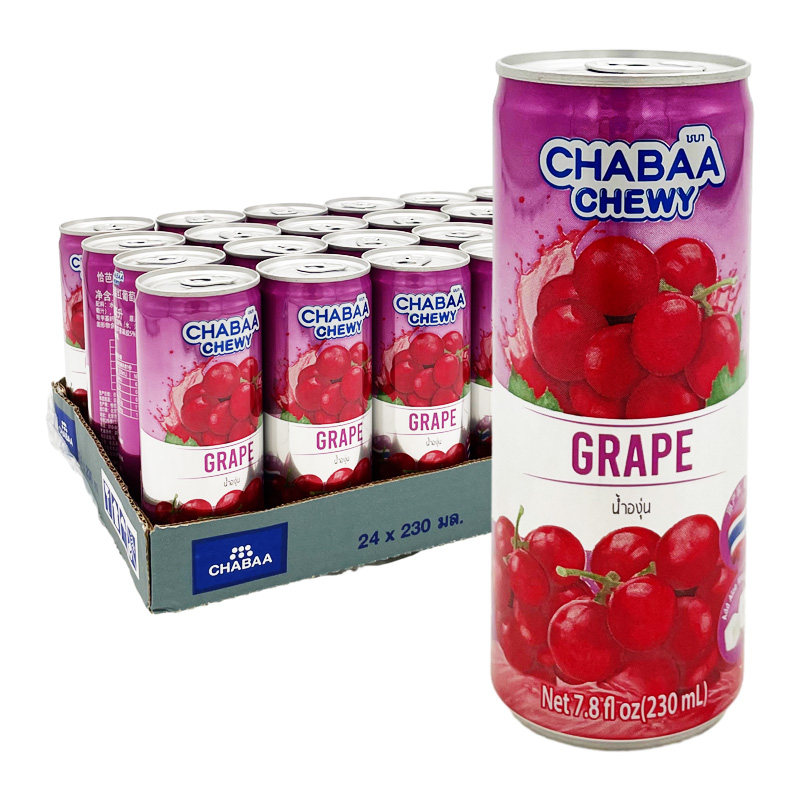 芭提娅CHABAA泰国进口恰芭果粒嚼红葡萄汁230ml*24罐果汁饮料整箱使用感如何?