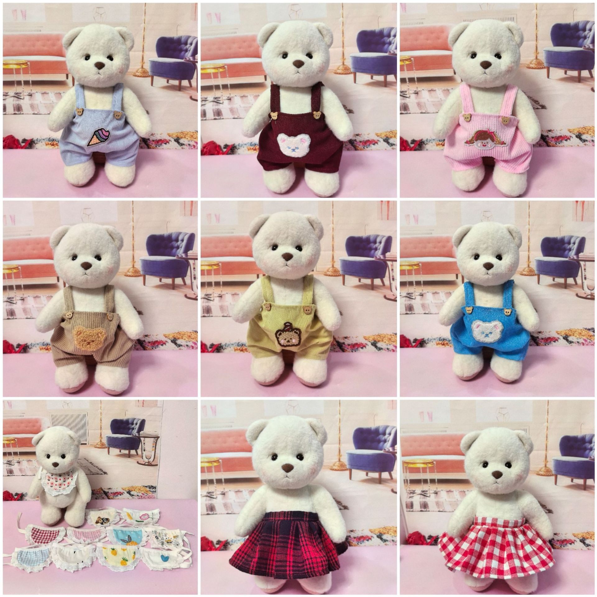 仅娃衣）30CM小熊变装玩偶关节可动布娃娃可爱超萌毛绒玩具儿童女,模玩/动漫/周边/娃圈三坑/桌游,潮玩娃衣,淘宝优惠券,粉丝福利购,淘宝优惠卷