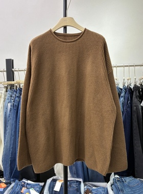 欧货2025冬百搭圆领长袖纯色全羊毛针织衫女宽松显瘦打底毛衣1299