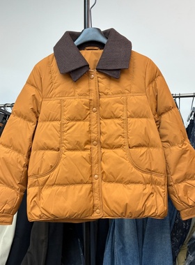 2025冬韩版宽松显瘦百搭圆领短款羽绒服女休闲保暖白鸭绒外套603