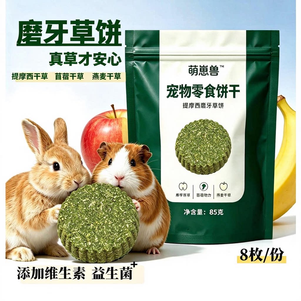 萌崽兽荷兰猪提摩西草饼磨牙零食