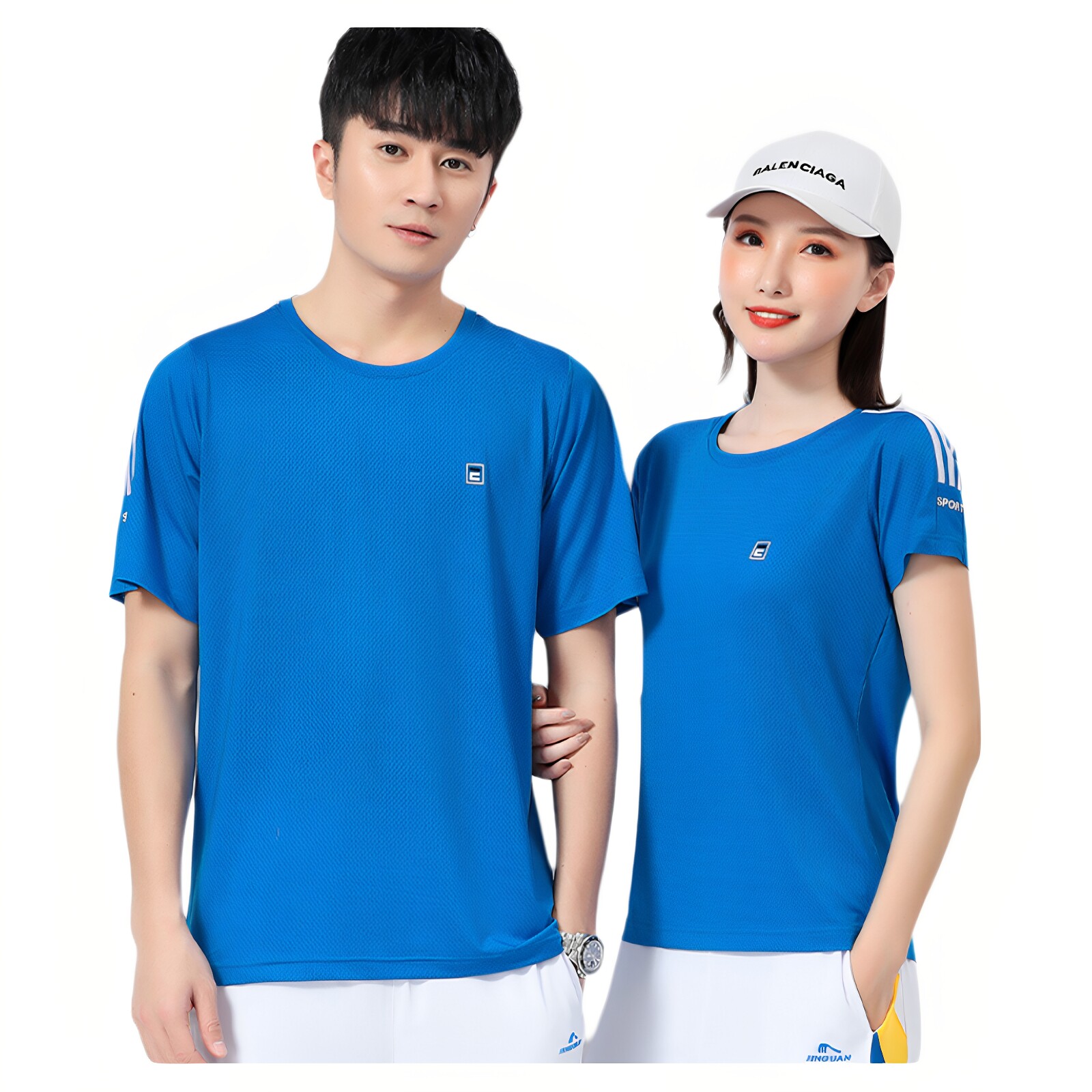 晋冠运动服套装男女短袖t恤圆领