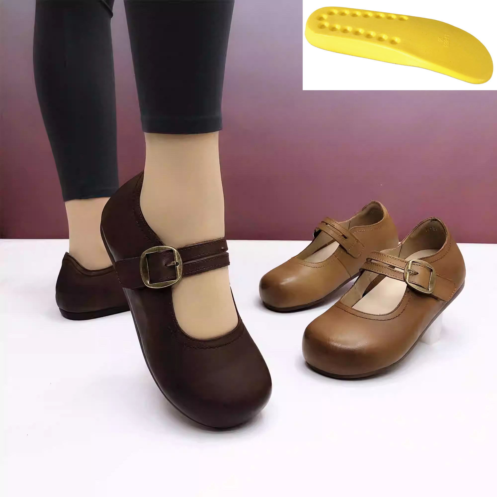 复古圆头真皮女鞋2026新款乐福鞋软皮软底平底浅口单鞋百搭小皮鞋,女鞋,浅口单鞋,淘宝优惠券,粉丝福利购,淘宝优惠卷