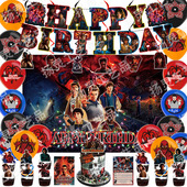 怪奇物语5主题生日布置派对装 饰Stranger Things拉旗插排气球吊饰