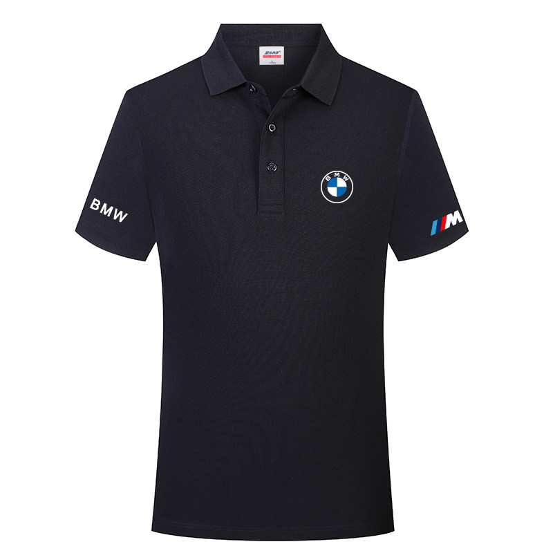 BMW宝马工作服翻领POLO衫男女短袖夏季商务定制工作服速干T恤印制