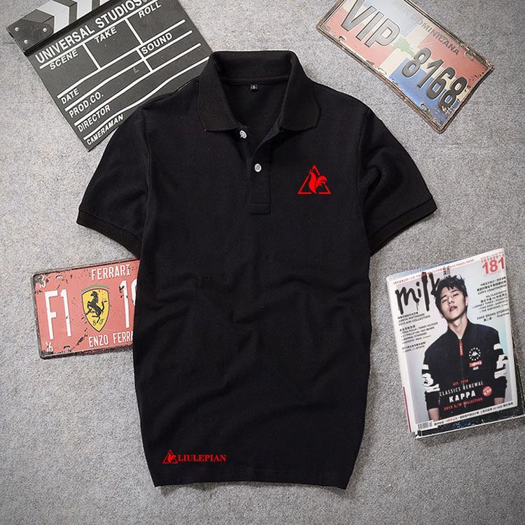 法国大公鸡polo衫短袖t恤男士帅气青年宽松纯棉翻领半袖体恤潮牌