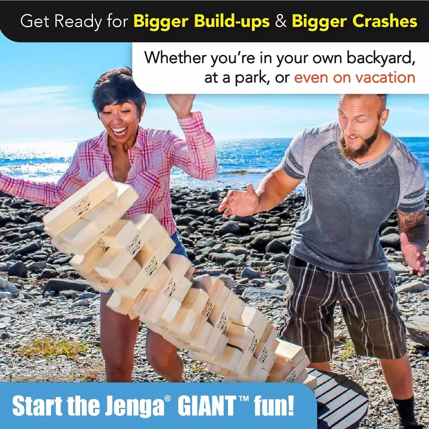 正版层层叠超巨大版桌游Jenga Giant JS7堆栈大积木游戏玩具