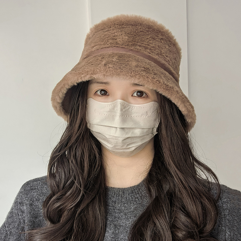 小香风轻奢气质毛绒羊毛呢渔夫帽子女秋冬法式复古显脸小盆帽毡帽