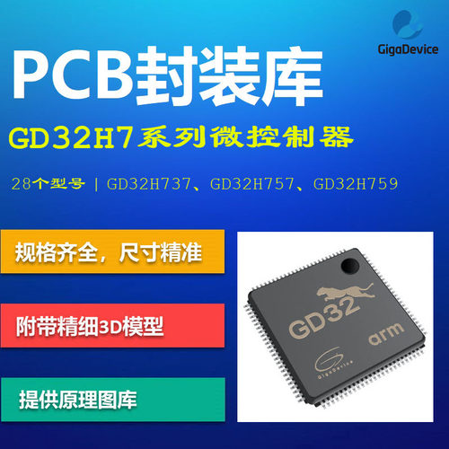 兆易创新GD32H7系列微控制器PCB封装库 H737_H757_H759 AD格式