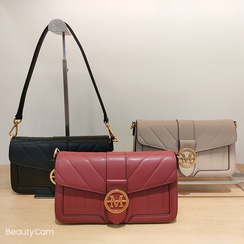 欧米omi女包新款单肩斜挎手提包真皮腋下包时尚女包翻盖包包正品