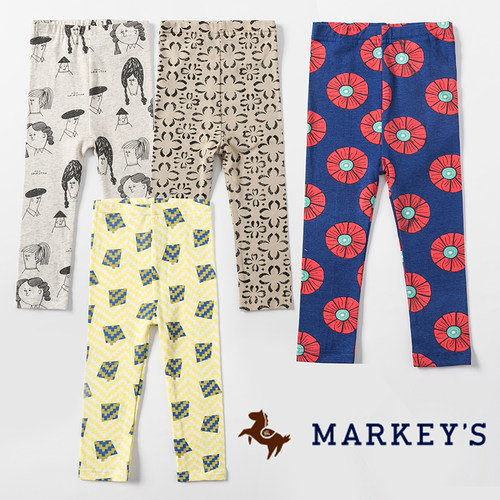 沐沐家童装MARKEYS夏季透气裤入园裤打底裤经典花色日单潮KN2231