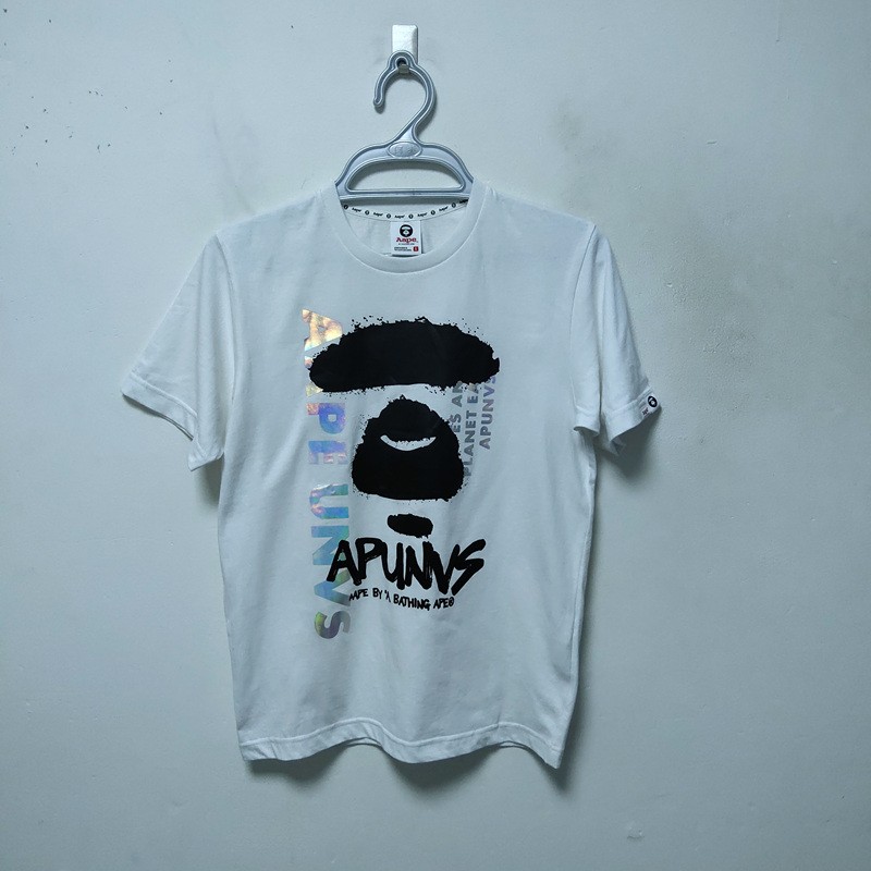 男女情侣潮牌猿人纯棉印花圆领短袖T恤 现货 黑白灰3色