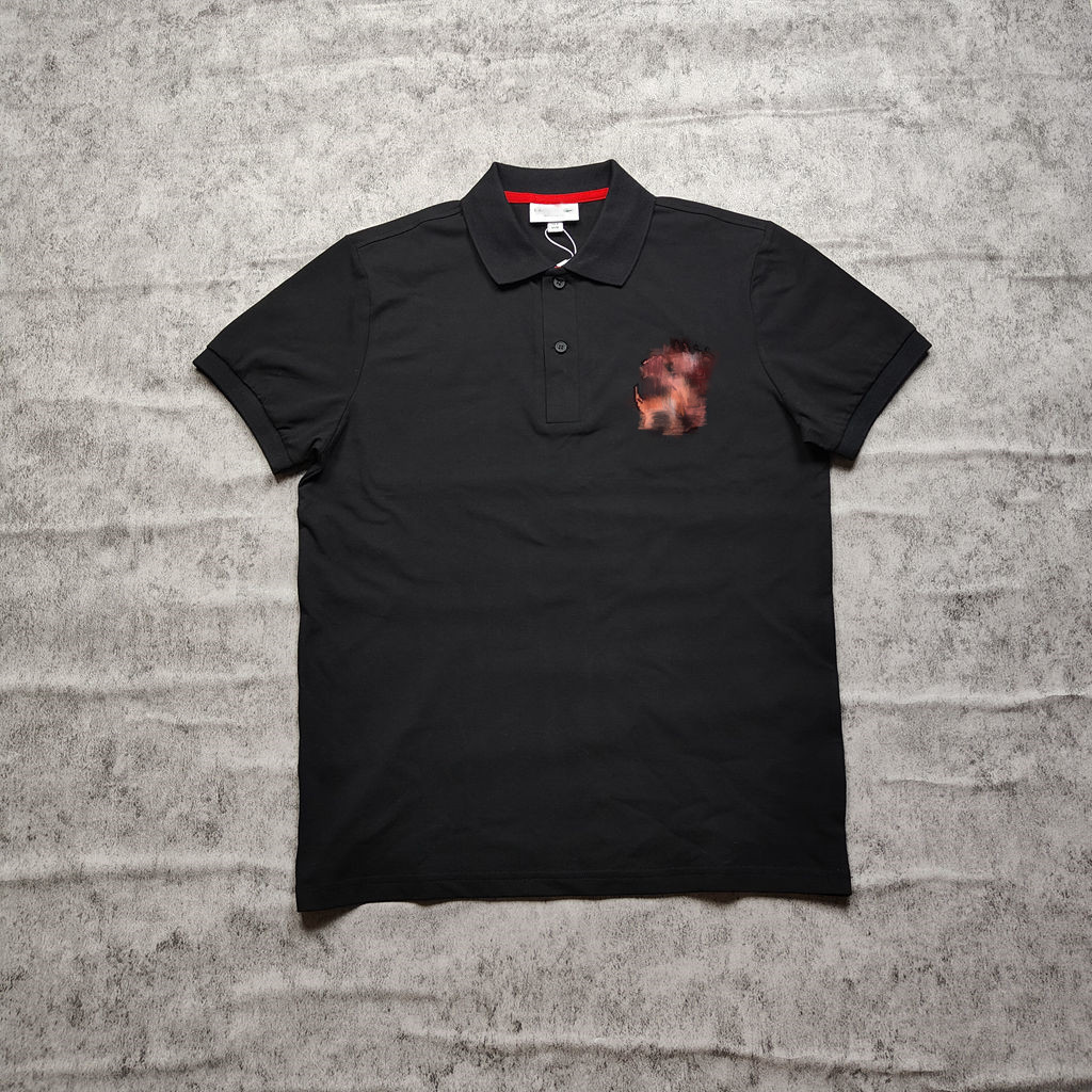 男龙年款纯棉植绒印花翻领短袖POLO衫