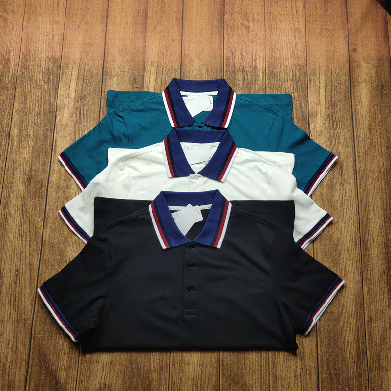 修身弹力棉短袖翻领POLO衫