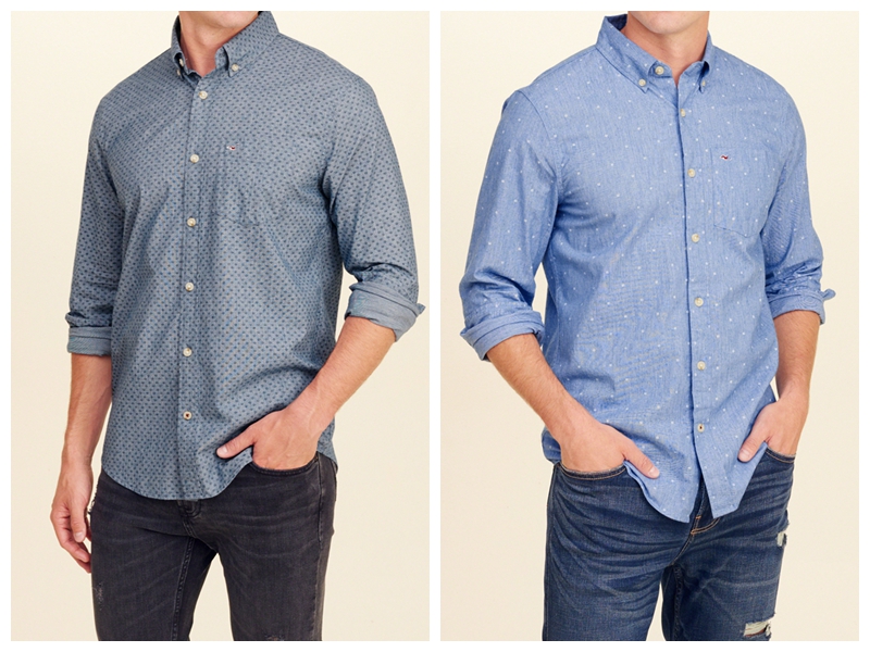 新款弹力印花府绸两色长袖衬衫