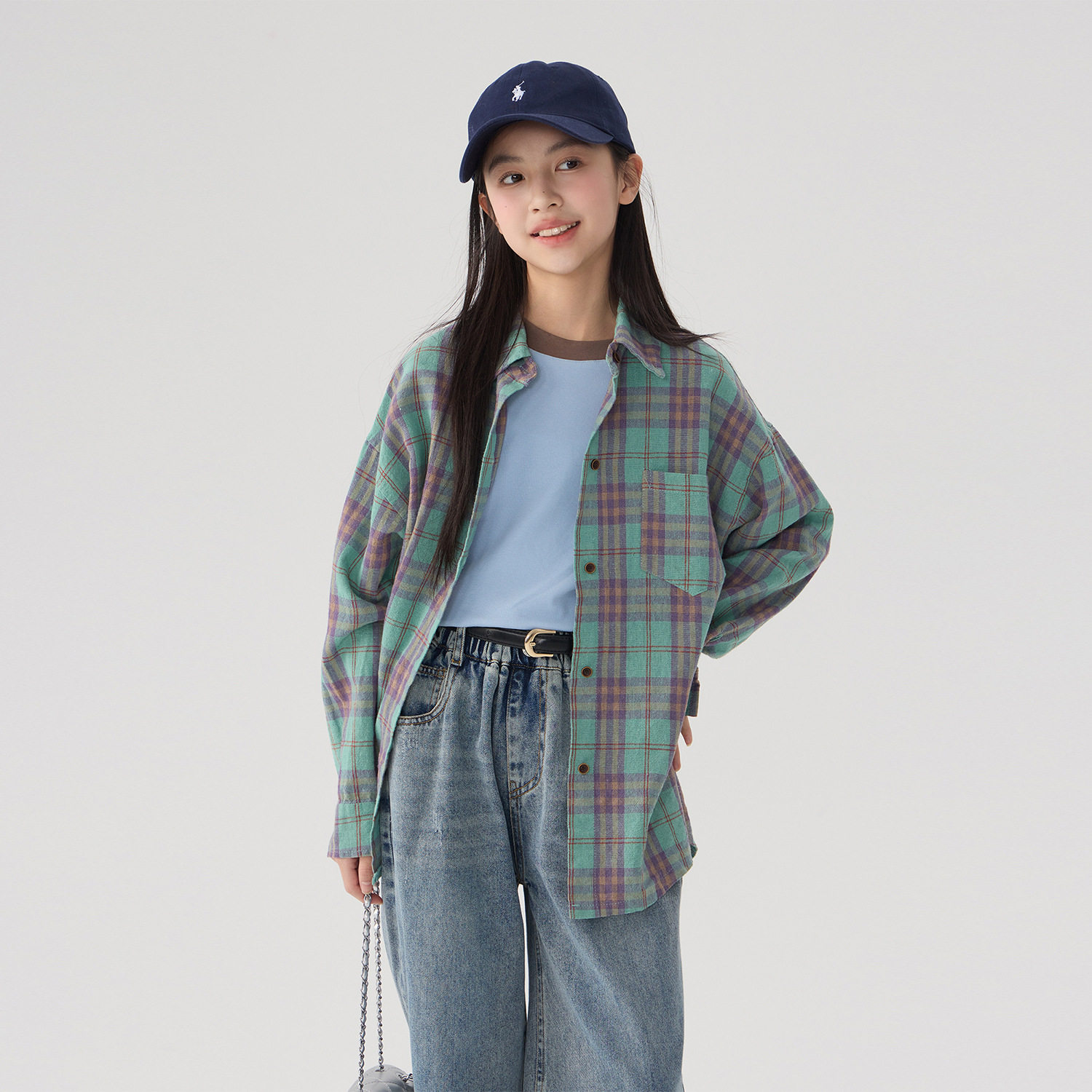 女童格子衬衫2026春装新款儿童慵懒风百搭衬衣中大童休闲洋气长袖