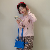 花与寻女童长袖 T恤2026年春款 小熊印花软糯亲肤宽松洋气儿童上衣