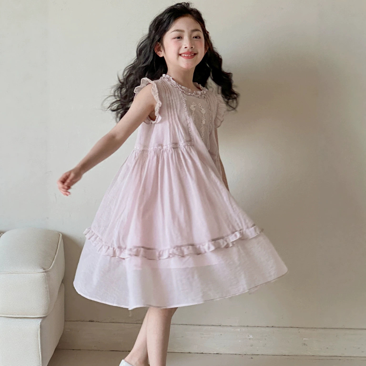 小红鱼女大童背心裙夏装2026新款儿童夏季无袖连衣裙亲子公主裙子