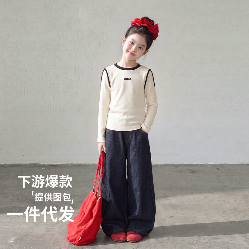 白色打底衫女童秋季内搭上衣2026新款儿童长袖t恤洋气女大童秋装