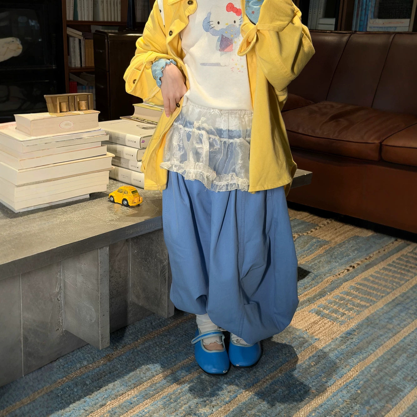 半柚童裤2026秋季女童韩版纯色休闲长裤儿童百搭宽松简约直筒裤子