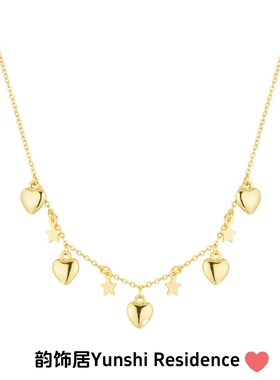 韵饰居~星星爱心平价学生 中长款锁骨链 职场通勤 日常休闲风项链