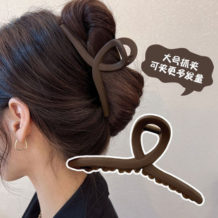 基础气质磨砂大号抓夹盘发鲨鱼夹春夏高级感发夹女后脑勺夹子头饰