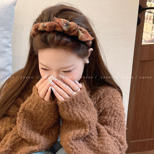 秋冬毛呢蝴蝶结发箍女款 日常外戴发卡 带齿蓬松高颅顶头箍2025新款