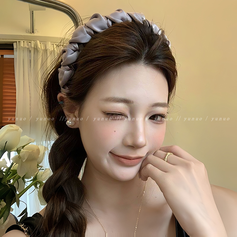 简约百搭布艺缠绕带齿发箍高颅顶