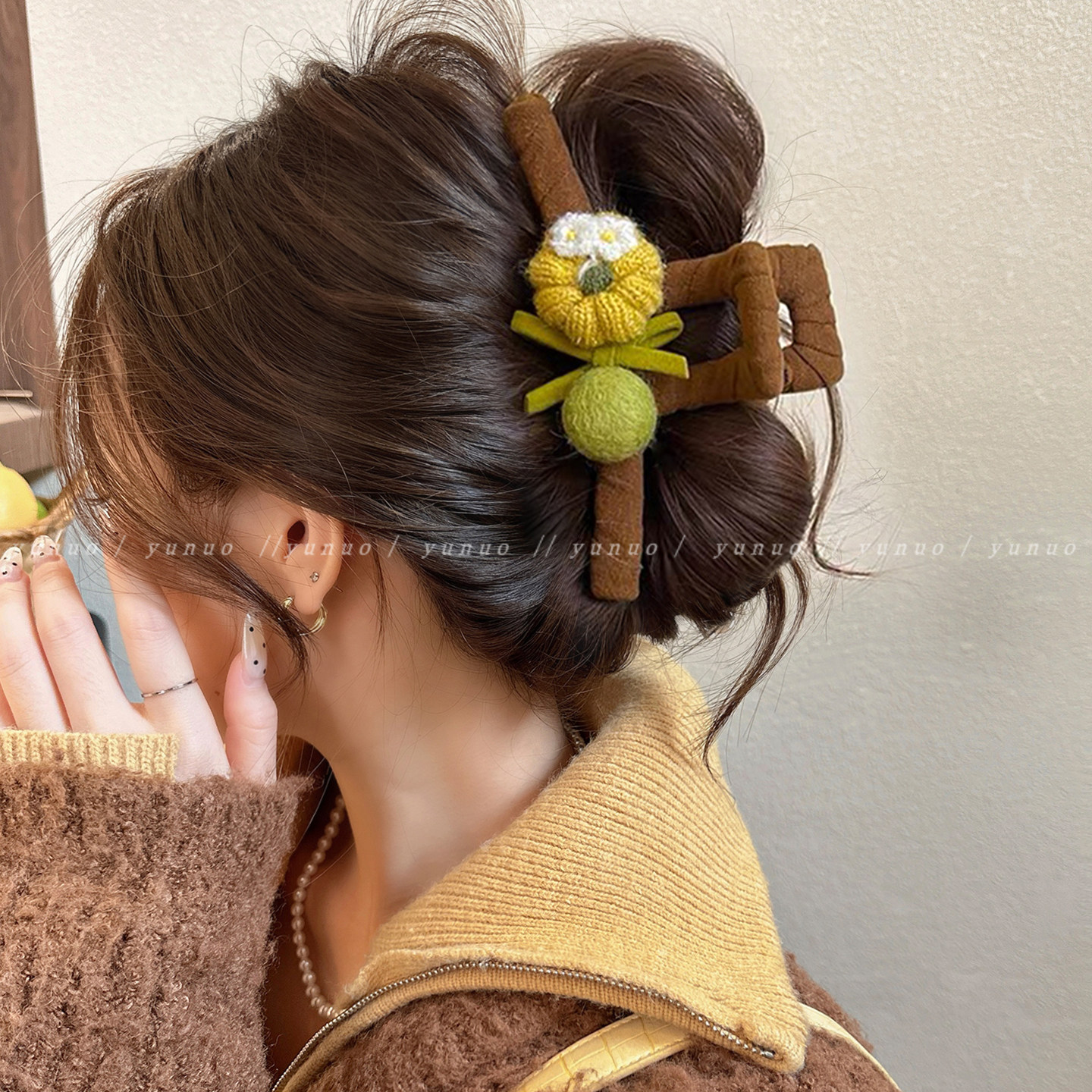 福气满满~秋冬毛球南瓜抓夹女2025新款高级感大号鲨鱼夹发夹头饰,饰品/流行首饰/时尚饰品新,发饰,淘宝优惠券,粉丝福利购,淘宝优惠卷