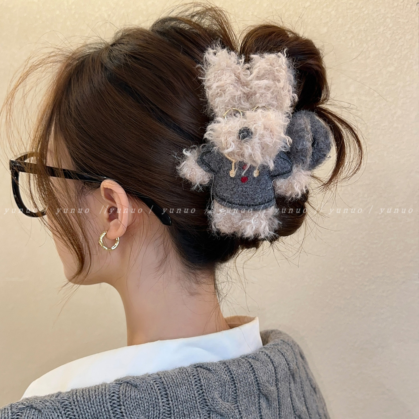 可爱凌乱小狗双面抓夹女2026新款高级感发夹后脑勺盘发鲨鱼夹头饰,饰品/流行首饰/时尚饰品新,发饰,淘宝优惠券,粉丝福利购,淘宝优惠卷