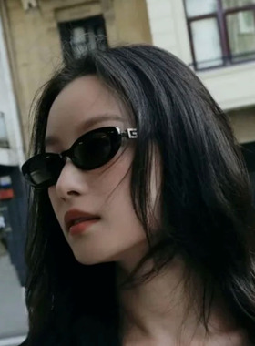 墨镜时尚G字镶钻logo猫眼太阳镜