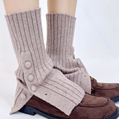 小腿显瘦JK堆堆长袜ins同款 韩版 袜套女个性 纽扣分叉款 秋冬季 新款