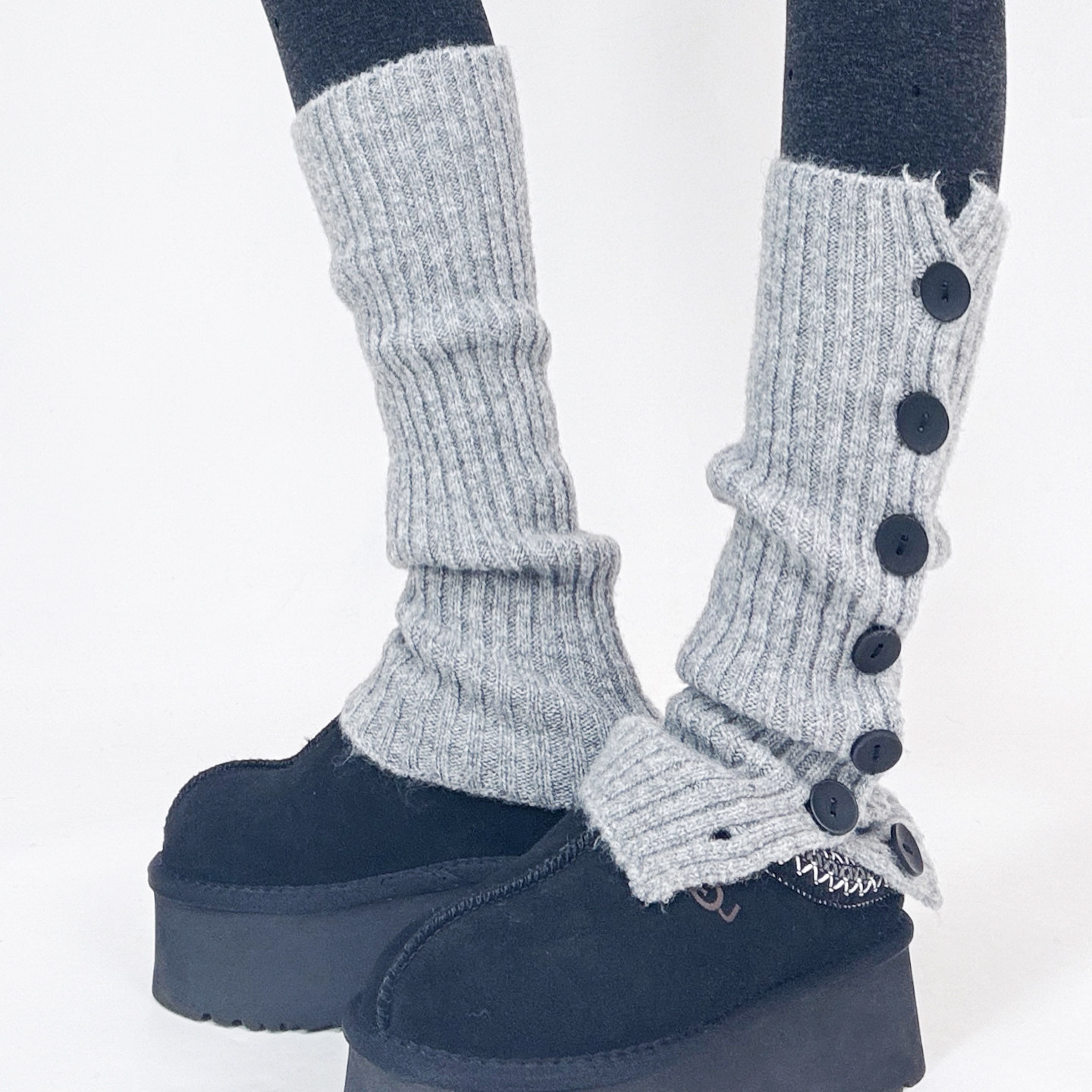 韩版个性纽扣款加厚保暖堆堆袜套