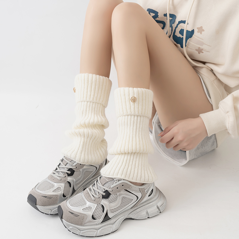 韩版个性秋冬季小腿堆堆袜套