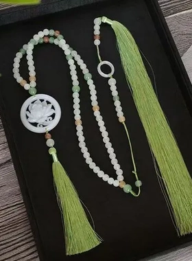 汉服项链国潮风古风背云中式旗袍马面裙软璎珞明制吊坠长款长