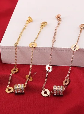 手环欧美爆款小蛮腰手链金色饰品ins流行18K网红女手环钛钢不掉色