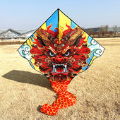 潍坊新款 龙风筝儿童成人大型巨型高档中国龙微风易飞龙形龙年风筝